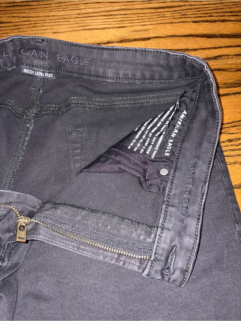 American Eagle 36x36 slim straight black jeans AEO